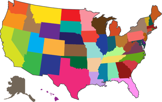 image of separate states in the United States