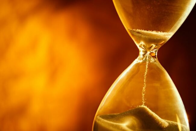 time running out in hourglass